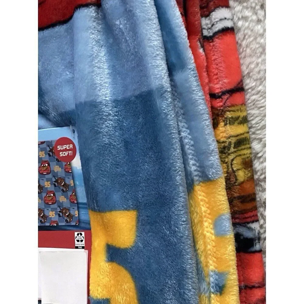 DISNEY Pixar CARS LIGHTNING MCQUEEN 95 Tow Mater Throw‎ Blanket 50 X 70” NEW